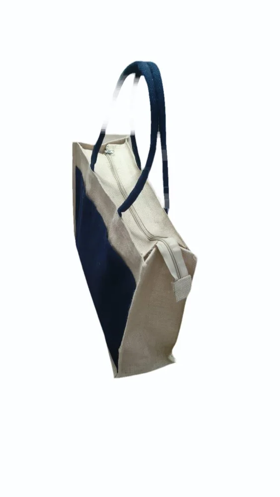 7kg Black Plain Jute Shopping Bag - Image 2