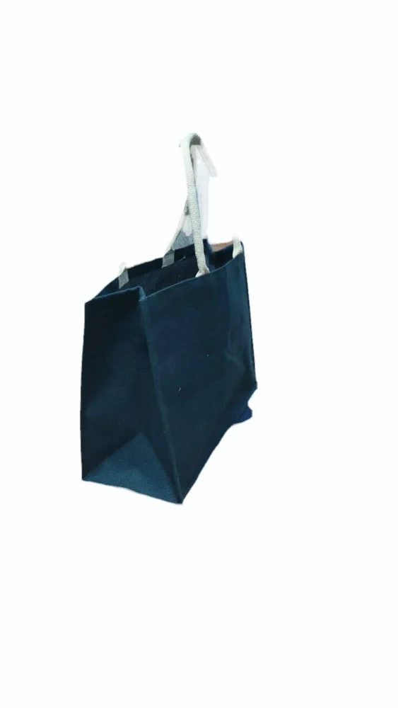 5kg Blue Plain Jute Shopping Bag - Image 2