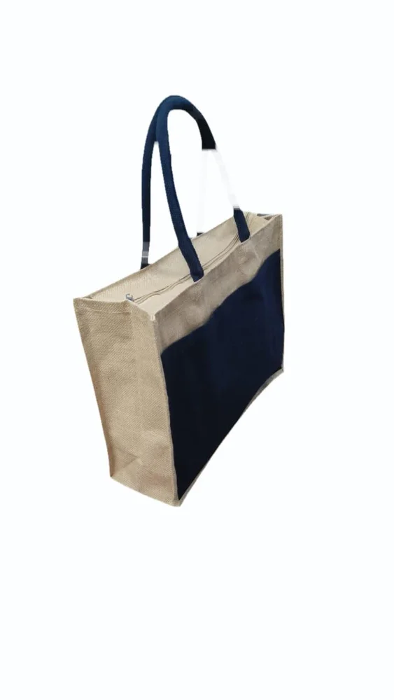 7kg Black Plain Jute Shopping Bag - Image 3