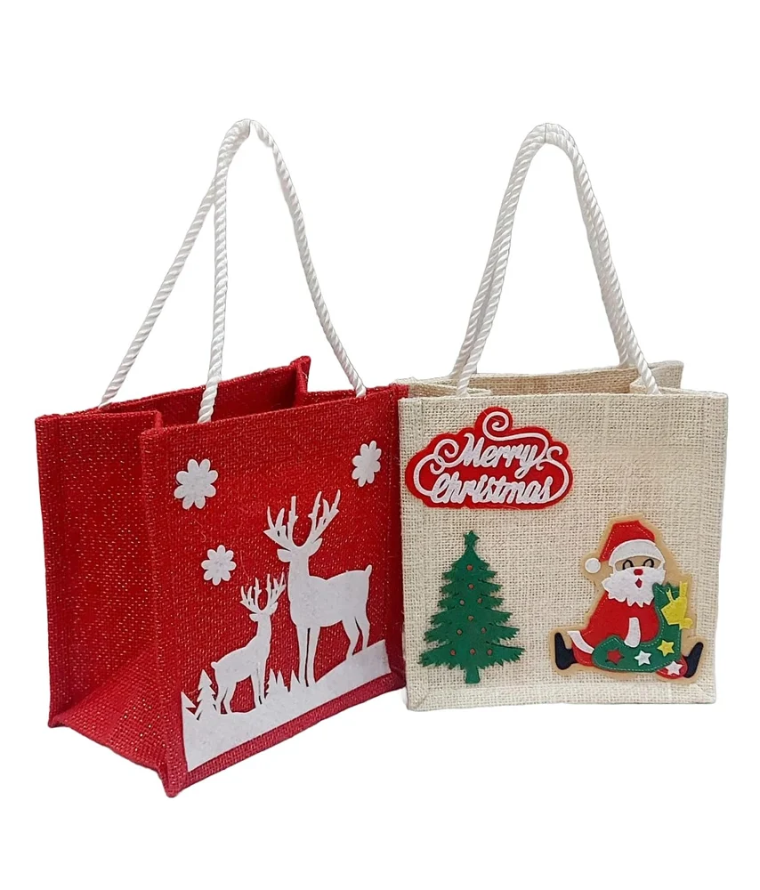 Christmas Jute Gift Bags - Image 3