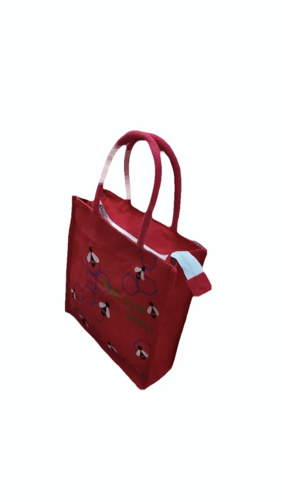 10kg Red Printed Jute Bag - Image 3