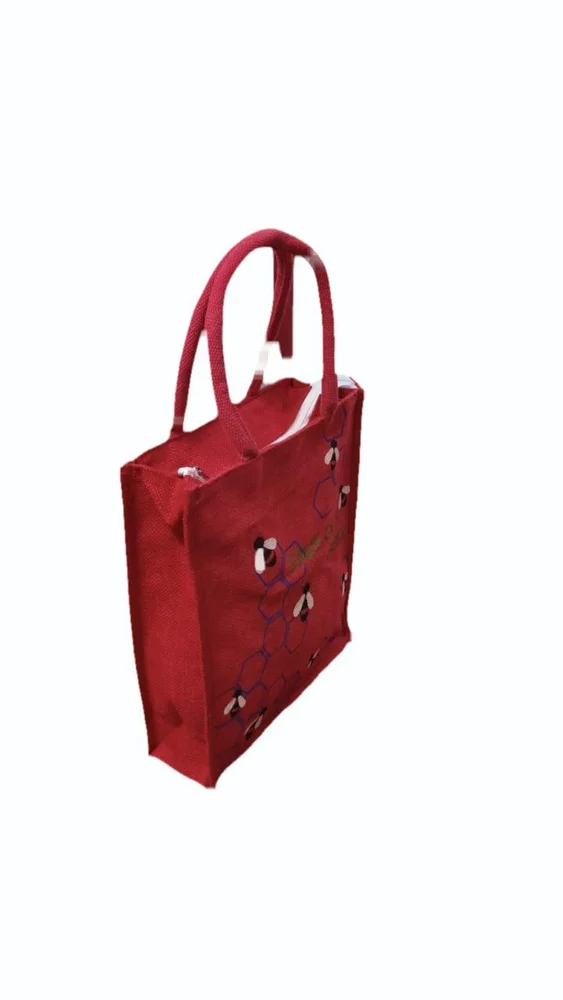 10kg Red Printed Jute Bag - Image 2