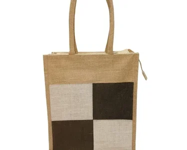 5kg Brown Checked Jute Shopping Bag