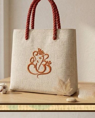 Boho Block-Print Jute Tote