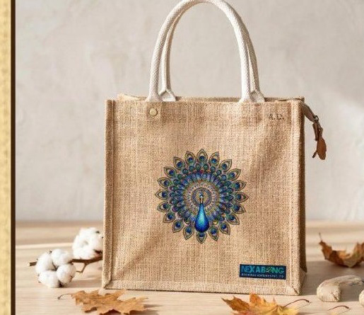 Boho Block-Print Jute Tote