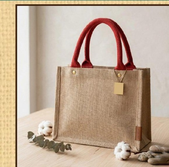 Boho Block-Print Jute Tote