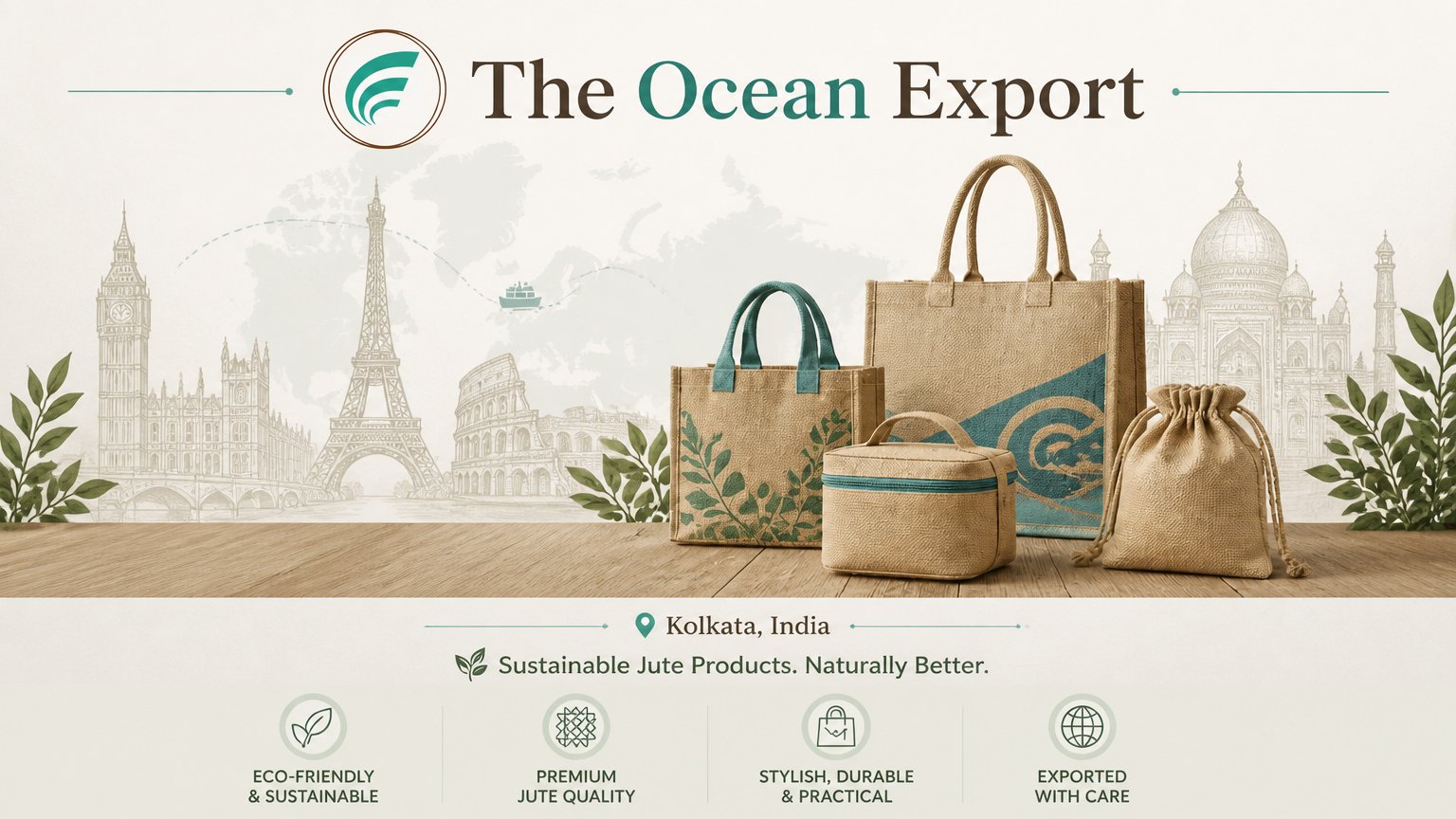 The Ocean Export and Import — premium jute bags from Kolkata to the world